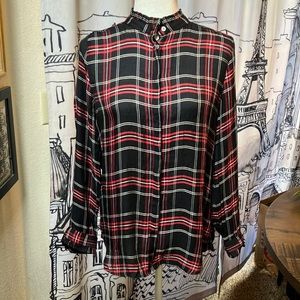 Loft Plaid Work Blouse
